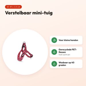 Morso mini hondentuig Bubble Leo roze 32-41 x 2,5 cm – voor kleine honden – voordelen