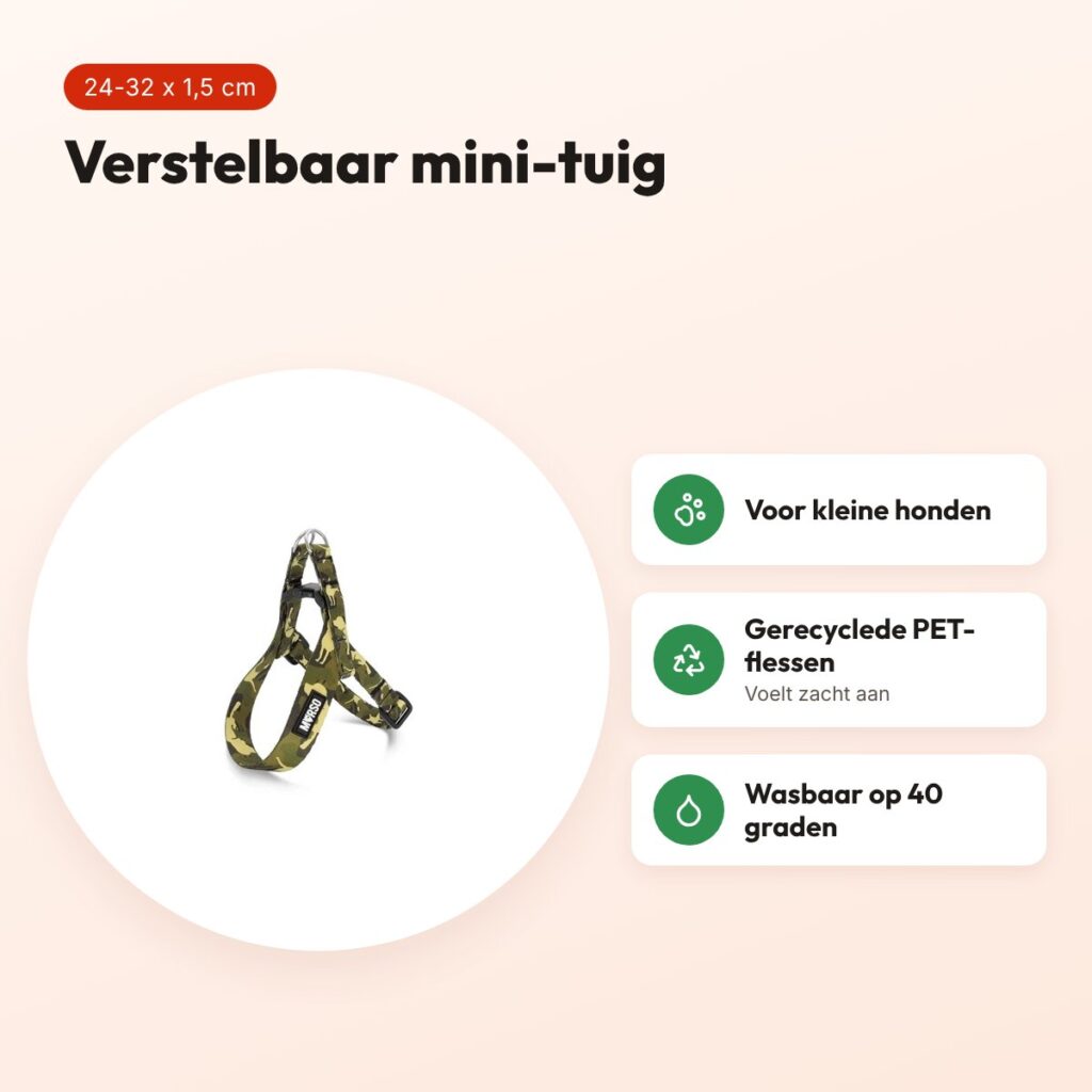 Morso mini hondentuig Full Metal Dog bruin 24-32 x 1,5 cm – voordelen