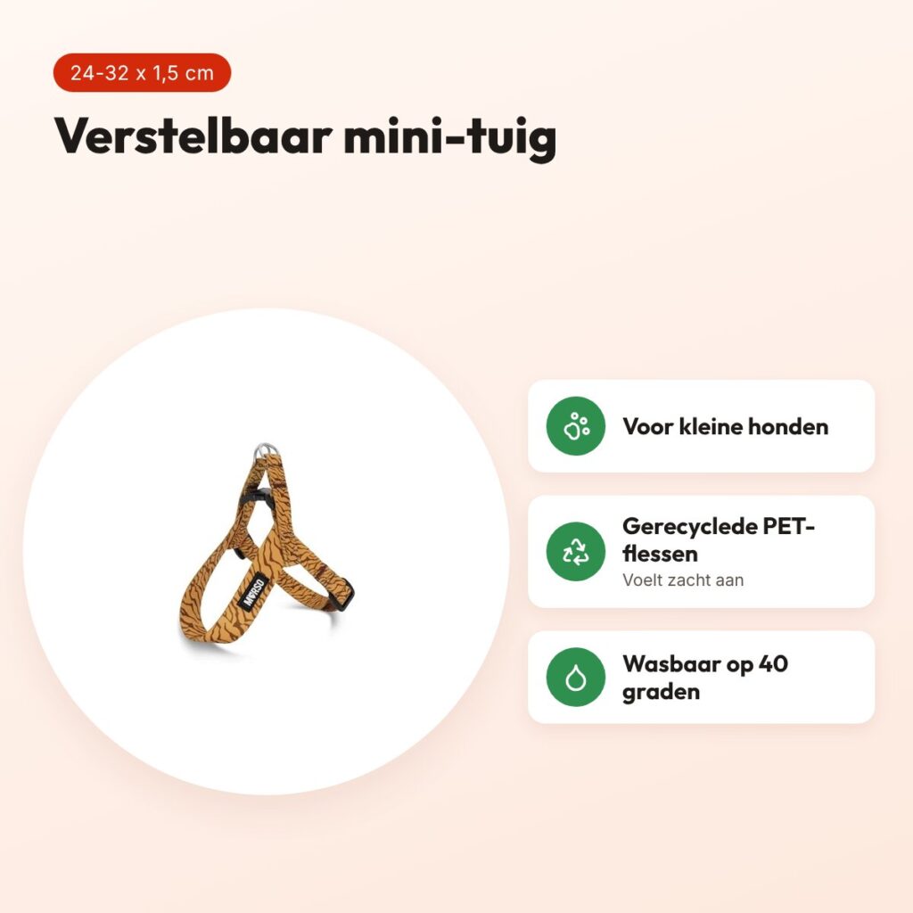 Morso mini hondentuig Jungle Drum groen 24-32 x 1,5 cm – voor kleine honden – voordelen