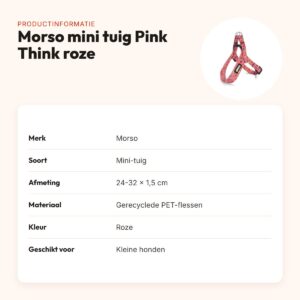 Morso mini hondentuig Pink Think roze 24-32 x 1,5 cm – voor kleine honden – productinformatie