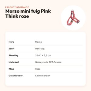Morso mini hondentuig Pink Think roze 32-41 x 2,5 cm – voor kleine honden – productinformatie
