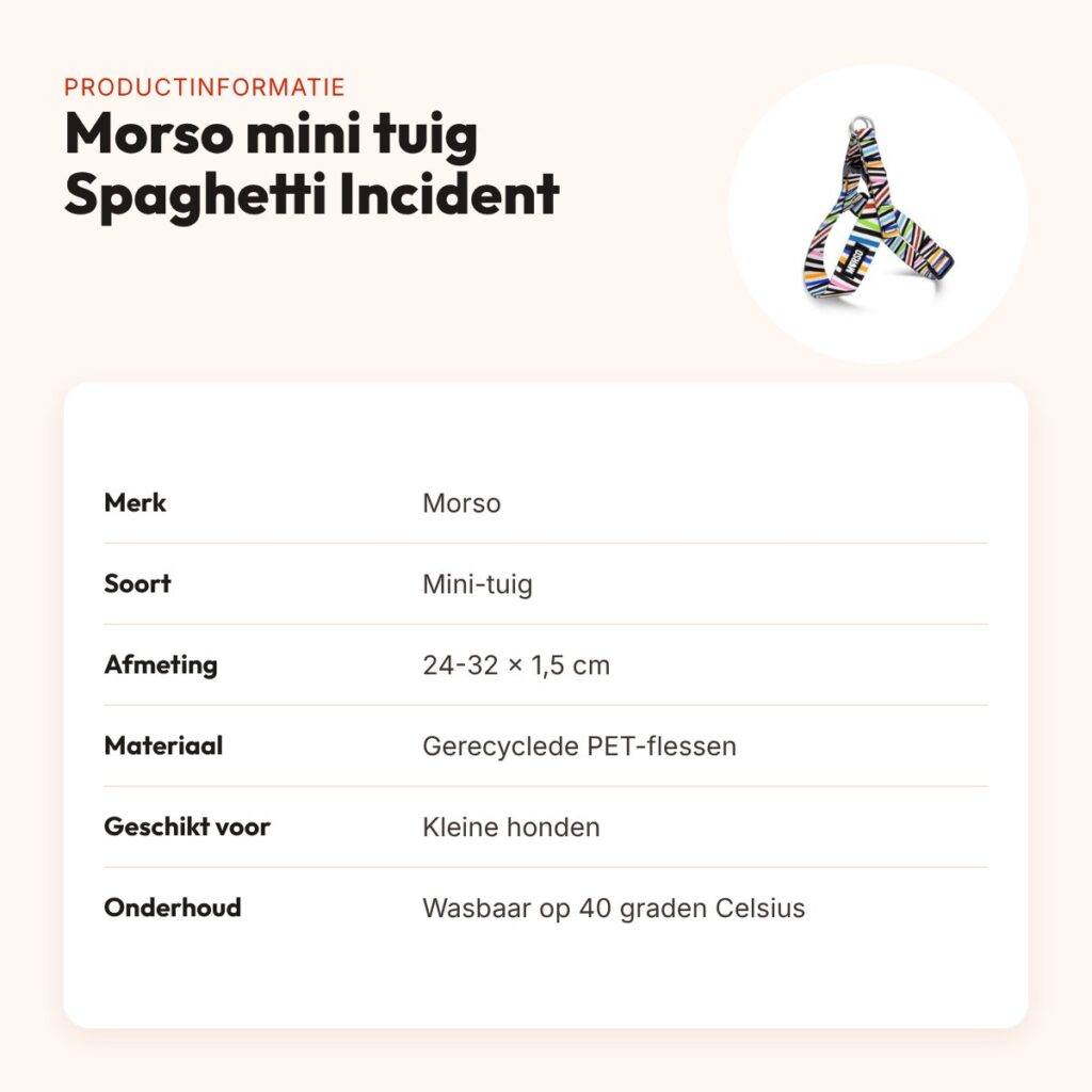 Morso mini hondentuig Spaghetti Incident 24-32 x 1,5 cm – productinformatie
