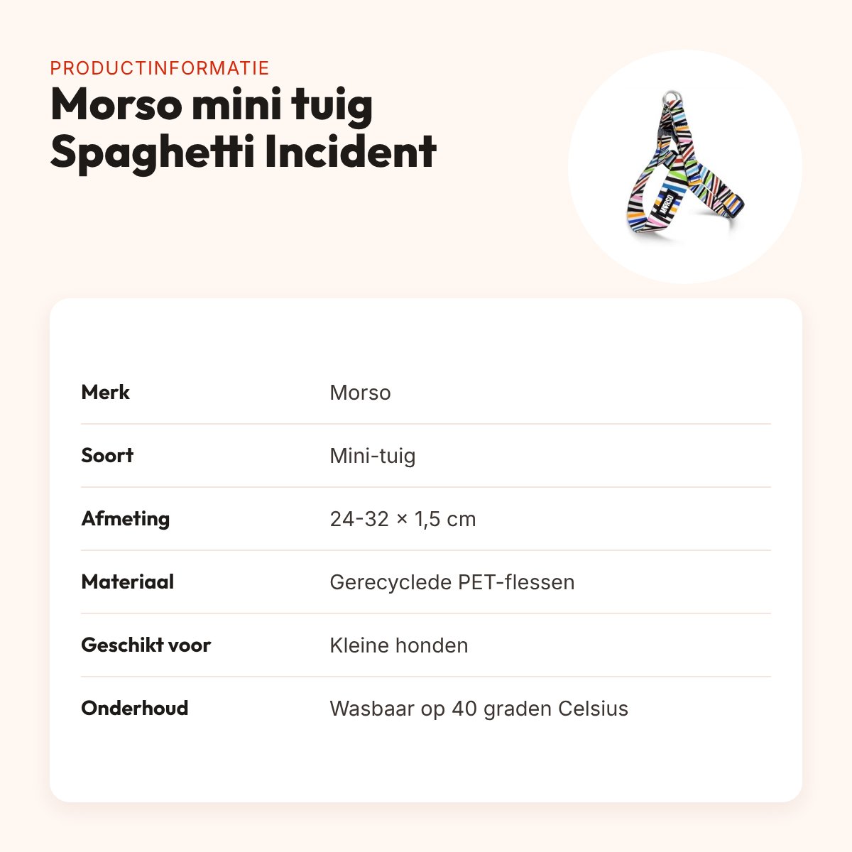 Morso mini hondentuig Spaghetti Incident 24-32 x 1,5 cm – productinformatie