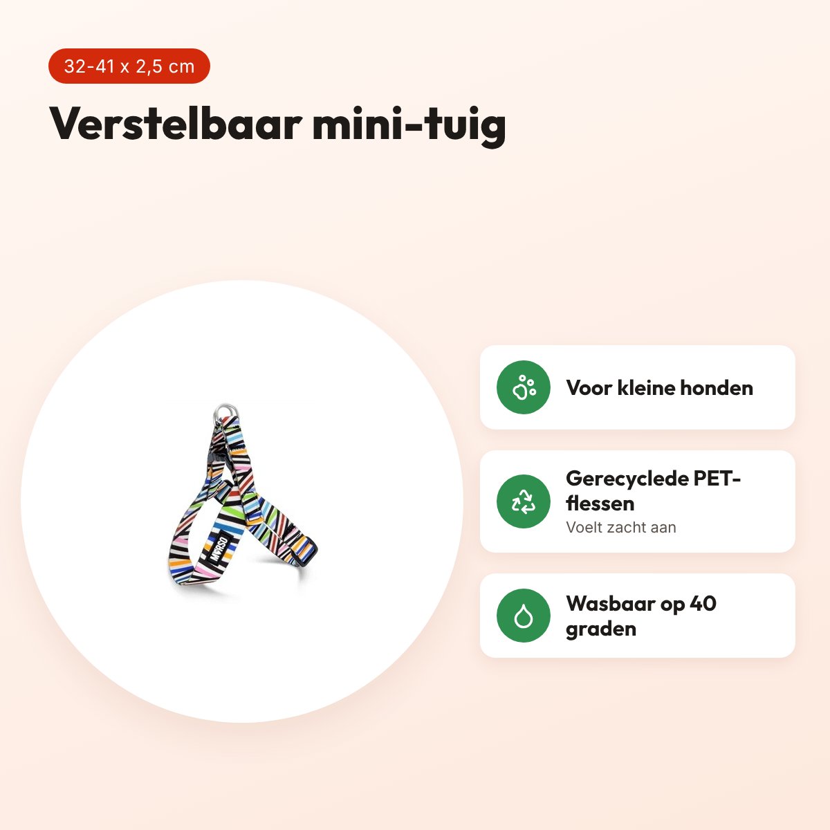 Morso mini hondentuig Spaghetti Incident 32-41 x 2,5 cm – voordelen