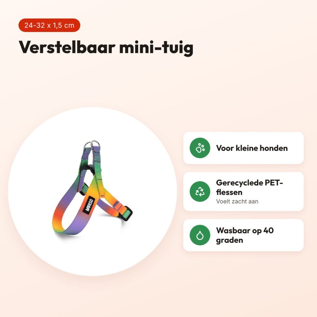 Morso mini hondentuig Spring Blossom 24-32 x 1,5 cm – voor kleine honden – voordelen