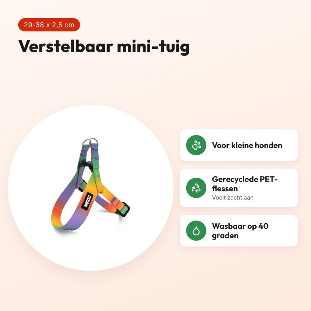 Morso mini hondentuig Spring Blossom 29-38 x 2,5 cm – voor kleine honden – voordelen