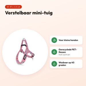 Morso mini hondentuig Sweet Tweet roze 32-41 x 2,5 cm – voor kleine honden – voordelen