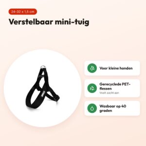 Morso mini hondentuig zwart 24-32 x 1,5 cm – voor kleine honden – voordelen