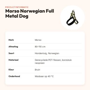 Morso Norwegian hondentuig gerecycled Full Metal Dog bruin 80-110 cm – productinformatie