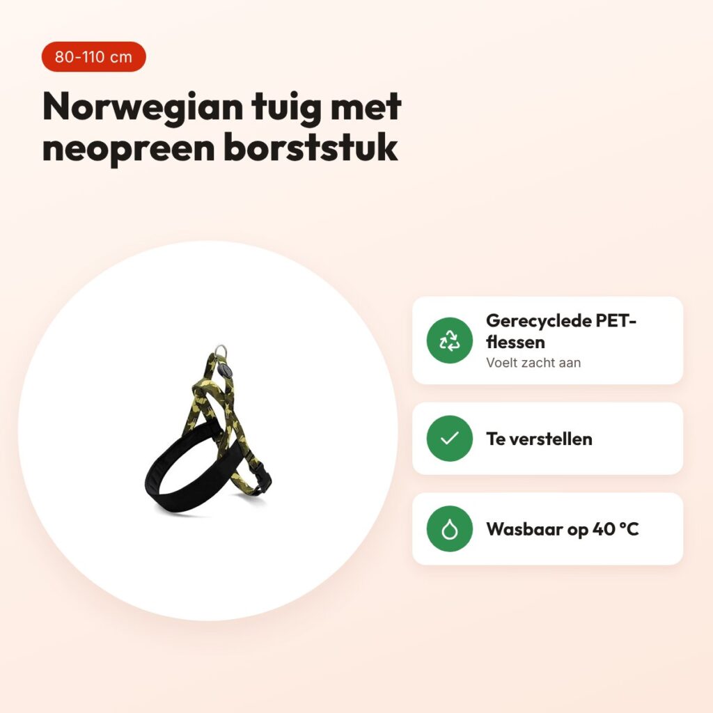 Morso Norwegian hondentuig gerecycled Full Metal Dog bruin 80-110 cm – voordelen