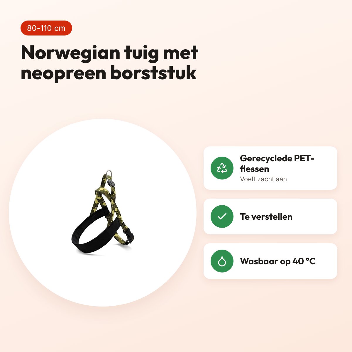 Morso Norwegian hondentuig gerecycled Full Metal Dog bruin 80-110 cm – voordelen