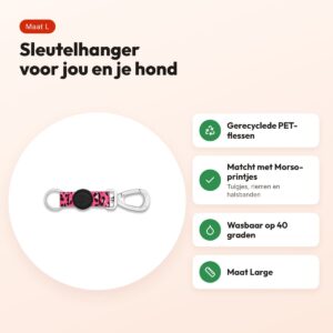 Morso sleutelhanger Key Cord Bubble Leo roze maat L – gerecycled – voordelen