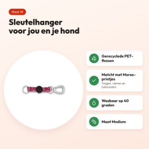 Morso sleutelhanger Key Cord Bubble Leo roze maat M – gerecycled – voordelen