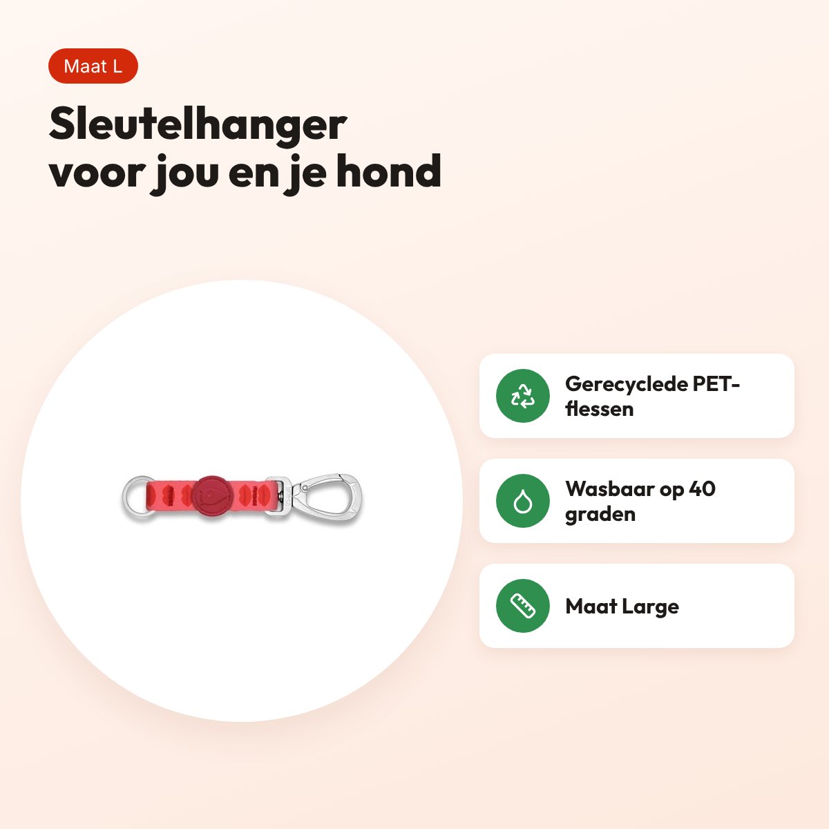 Morso sleutelhanger Key Cord Gerecycled Lipstick roze L – voordelen