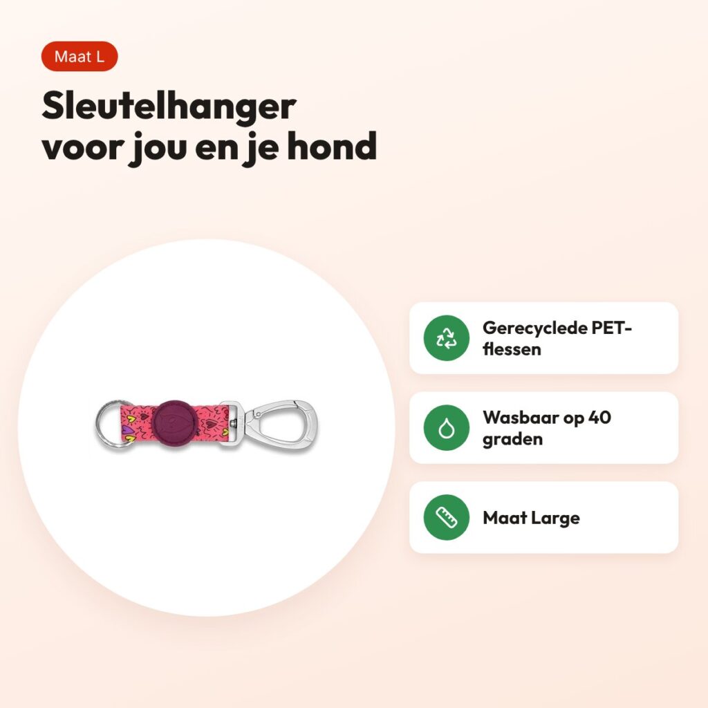 Morso sleutelhanger Key Cord Gerecycled Pink Think roze L – voordelen