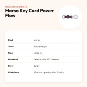 Morso sleutelhanger Key Cord Gerecycled Power Flow zwart L – productinformatie