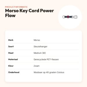 Morso sleutelhanger Key Cord Gerecycled Power Flow zwart M – productinformatie