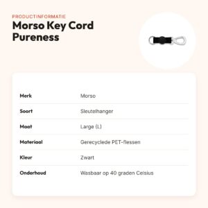 Morso sleutelhanger Key Cord Gerecycled Pureness zwart L – productinformatie