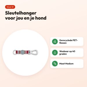 Morso sleutelhanger Key Cord Gerecycled Skyline rood/roze M – voordelen