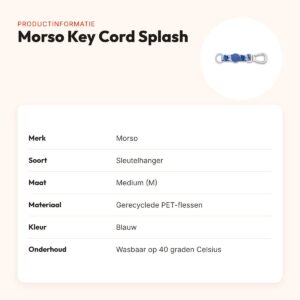 Morso sleutelhanger Key Cord Gerecycled Splash blauw M – productinformatie