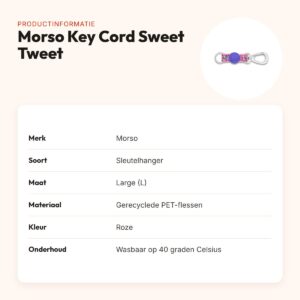 Morso sleutelhanger Key Cord Gerecycled Sweet Tweet roze L – productinformatie