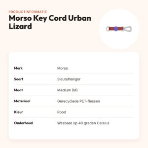 Morso sleutelhanger Key Cord Gerecycled Urban Lizard rood M – productinformatie