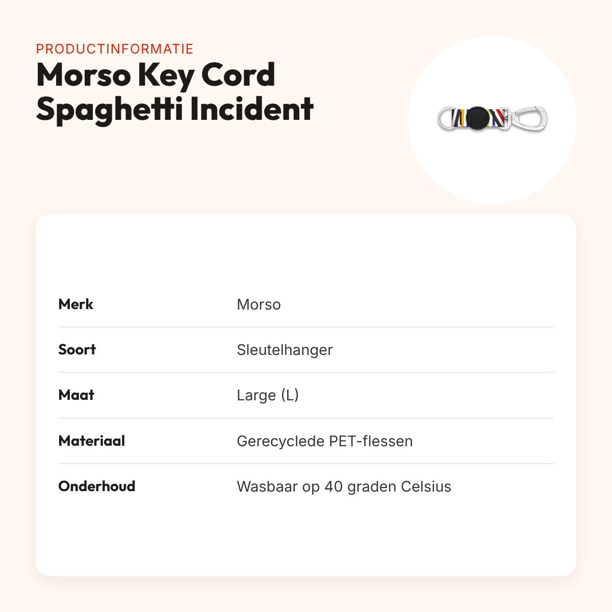 Morso sleutelhanger Key Cord Spaghetti Incident maat L – gerecycled – productinformatie
