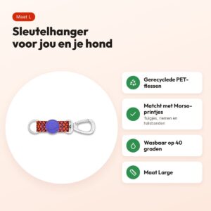 Morso sleutelhanger Key Cord Urban Lizard rood maat L – gerecycled – voordelen