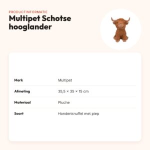 Multipet hondenknuffel Schotse hooglander pluche 35,5 x 35 x 15 cm – productinformatie