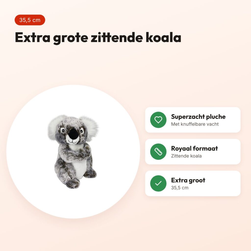 Multipet koala zittend 35,5 cm – extra groot pluche hondenspeeltje – voordelen