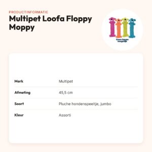 Multipet Loofa Floppy Moppy Jumbo 45,5 cm – zacht hondenspeeltje, assorti – productinformatie