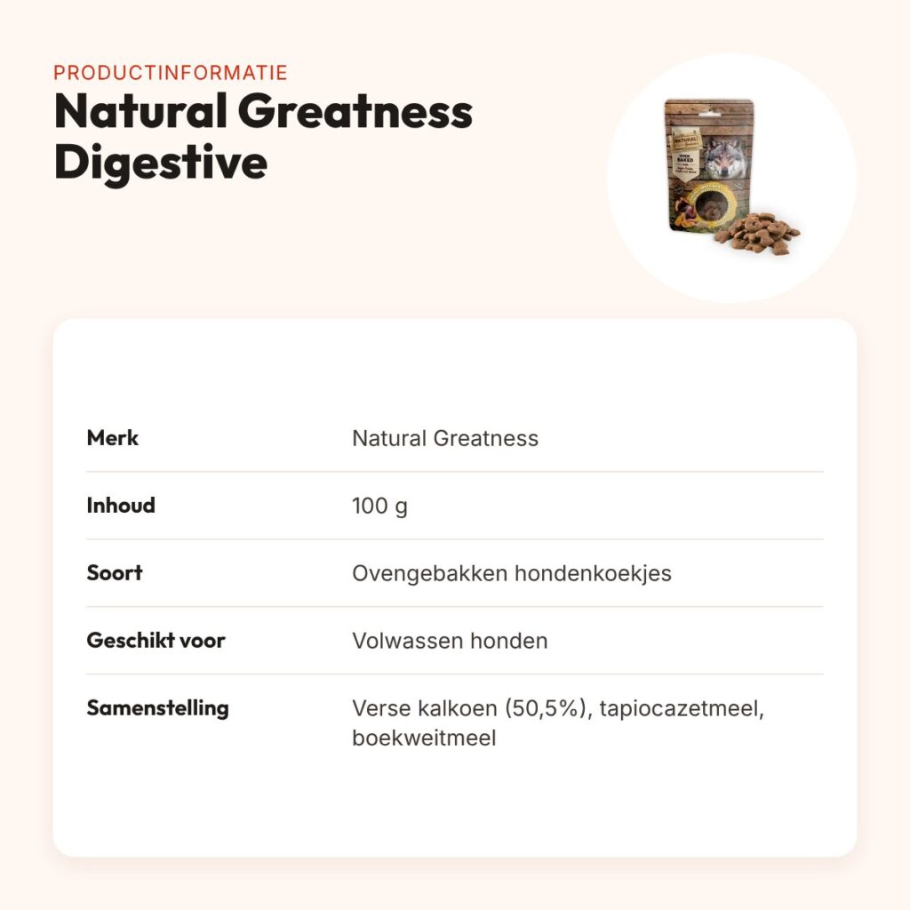 Natural Greatness Digestive Support oven baked biscuits 100 g – productinformatie