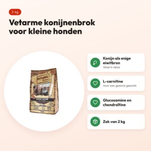 Natural Greatness hondenvoer Rabbit Senior/Light Mini konijn 2 kg – voordelen