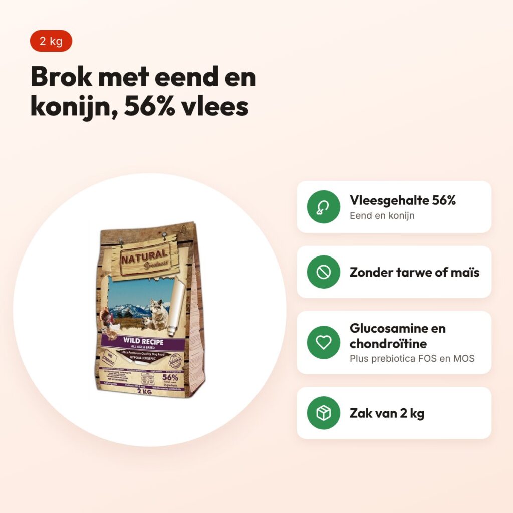 Natural Greatness hondenvoer Wild Recipe eend en konijn 2 kg – voordelen