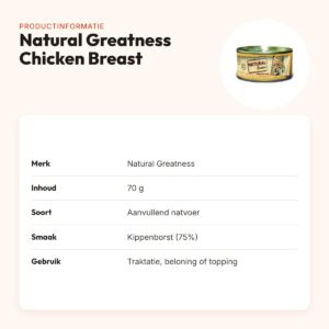 Natural Greatness kattenvoer Chicken Breast 70 g – hypoallergeen – productinformatie
