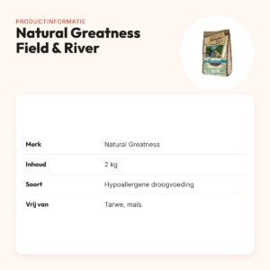 Natural Greatness kattenvoer Field & River 2 kg – hypoallergeen – productinformatie