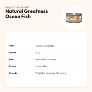 Natural Greatness kattenvoer Ocean Fish 70 g – hypoallergeen natvoer – productinformatie