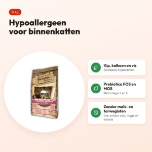 Natural Greatness kattenvoer Sensitive Indoor 6 kg – hypoallergeen – voordelen