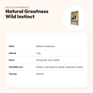 Natural Greatness kattenvoer Wild Instinct Medium/Large 2 kg – veel vlees – productinformatie