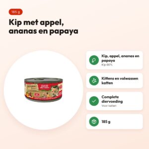 Natural Greatness Kitten kattenvoer kip, appel, ananas en papaya 185 g – voordelen