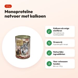 Natural Greatness Monoprotein hondenvoer kalkoen 170 g – graanvrij – voordelen