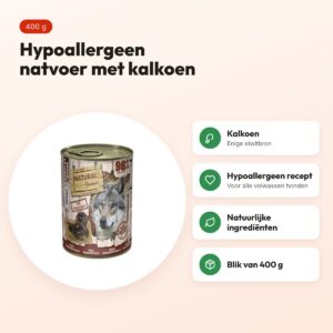 Natural Greatness Monoprotein hondenvoer kalkoen 400 g – hypoallergeen – voordelen