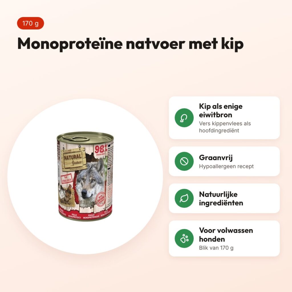 Natural Greatness Monoprotein hondenvoer kip 170 g – graanvrij – voordelen