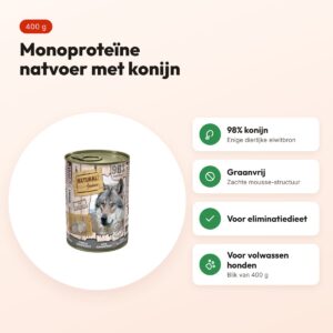 Natural Greatness Monoprotein hondenvoer konijn 400 g – graanvrij – voordelen