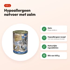 Natural Greatness Monoprotein hondenvoer zalm 400 g – hypoallergeen – voordelen