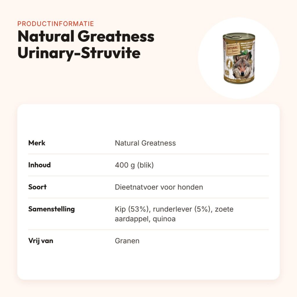 Natural Greatness Veterinary Diet hondenvoer Urinary-Struvite 400 g – productinformatie