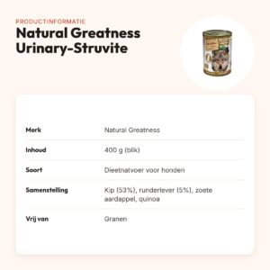 Natural Greatness Veterinary Diet hondenvoer Urinary-Struvite 400 g – productinformatie