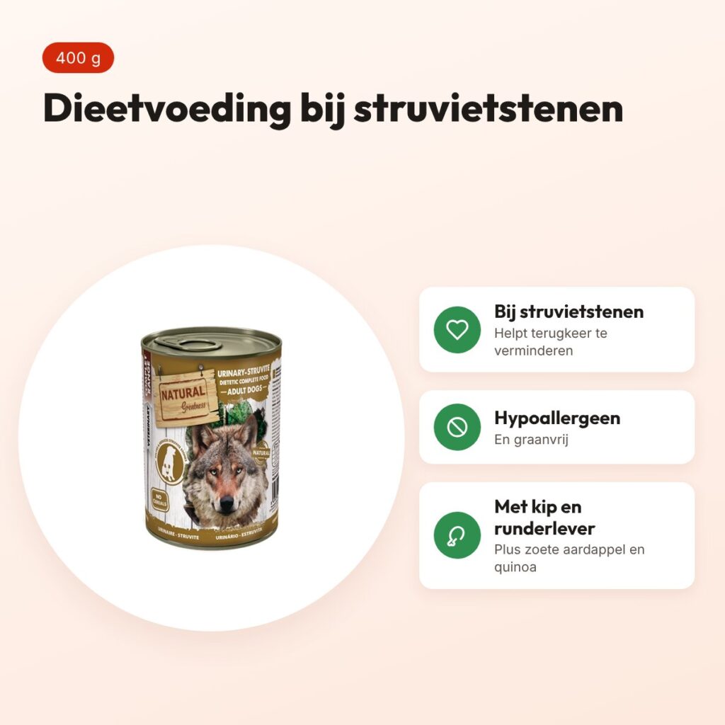 Natural Greatness Veterinary Diet hondenvoer Urinary-Struvite 400 g – voordelen