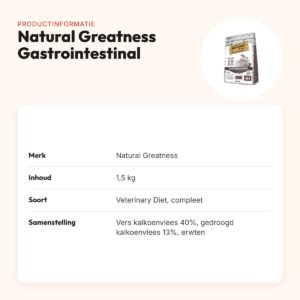Natural Greatness Veterinary Diet kattenvoer Gastrointestinal 1,5 kg – productinformatie