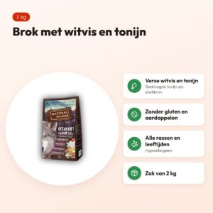 Natural Woodland hondenvoer Ocean Diet witvis en tonijn 2 kg – glutenvrij – voordelen